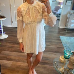 Free People White, Beaded, Backless Dress